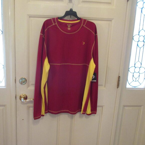 NWT Men's Reel Legends Burgundy & Yellow Top XL Long Sleeves logo - Picture 2 of 6